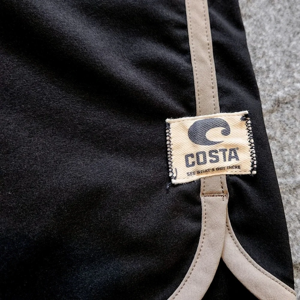 Costa Del Mar Board Shorts Mens 38 Contrast Trim Black Performance Swim Trunks